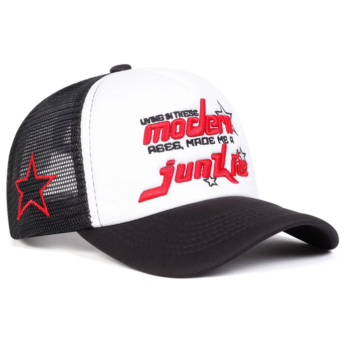 Modern Junkie Embroidered Baseball Cap Adjustable Sun Hat