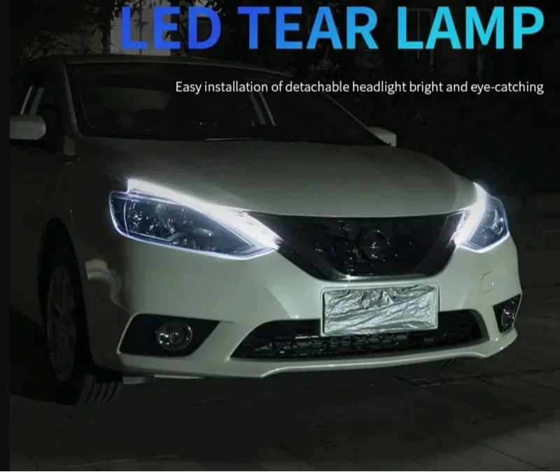 2Pcs Flexible Led Drl Car Daytime Running Lights White / Yellow 12V