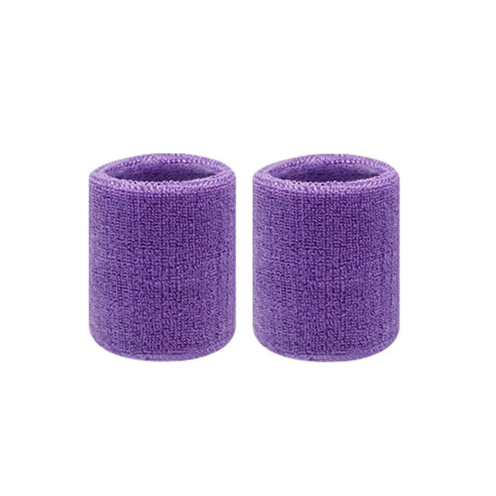 Pair of Sport Wristbands Cotton Sweatband For Tennis Basketball Running Gym