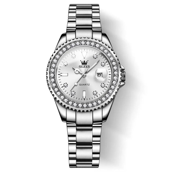 Stainless Steel Diamond Dial Watch