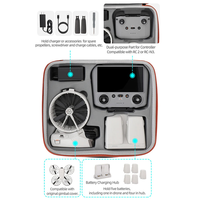 Storage Bag For Dji Flip Drone Rc 2 / Rc-N3 And Batteries Protective Sleeve Case Portable Carrying Box Case Handbag For Dji Flip