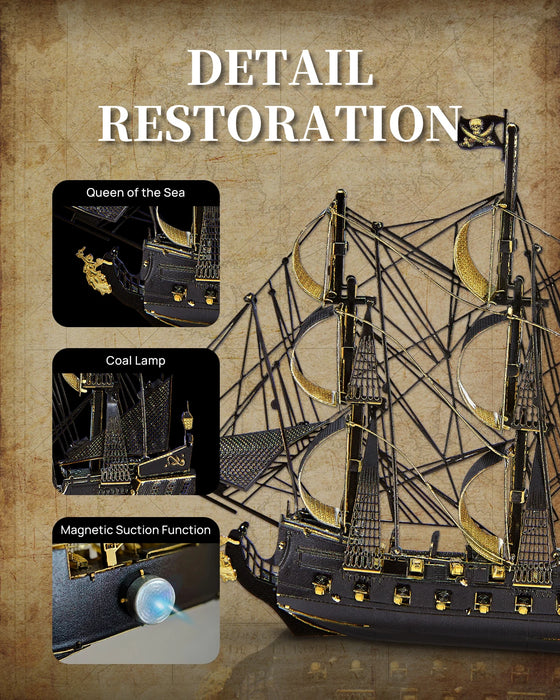 3D Metal Puzzle Set For Home Decor Black Pearl Magnet