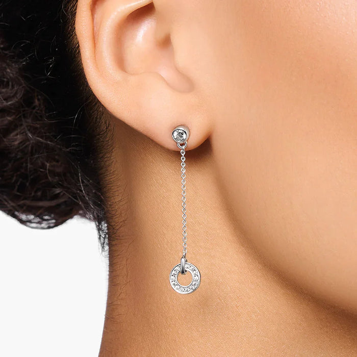925 Sterling Silver Round Circle Earrings For Women Lucky