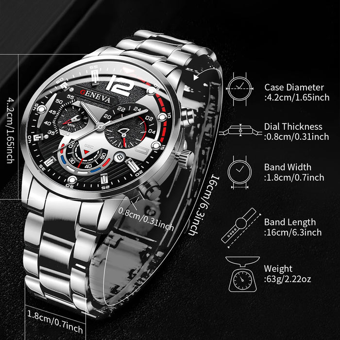Stainless Steel Analog Watch Calendar