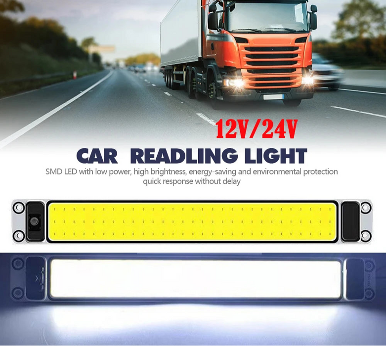 12-85V Led Car Interior Cob Lamp Strip With On / Off Switch Van Lorry Truck Camper Boat