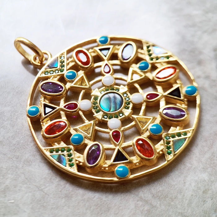 925 Sterling Silver Bohemian Nature Amulet Pendant Golden Gift For Women