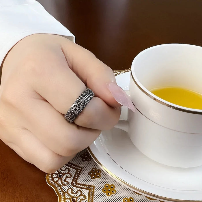 925 Sterling Silver Maori Tattoos Band Ring Ethno Fine Jewelry For Women & Men Autumn Cultural Ornament