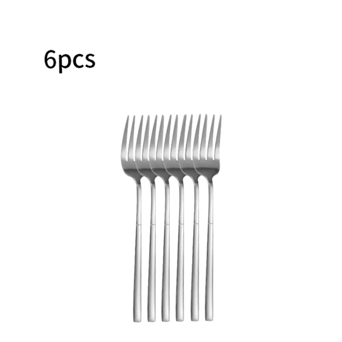 6 / 30 Piece Stainless Steel Tableware Set High End Silver Cutlery For Kitchen & Restaurant