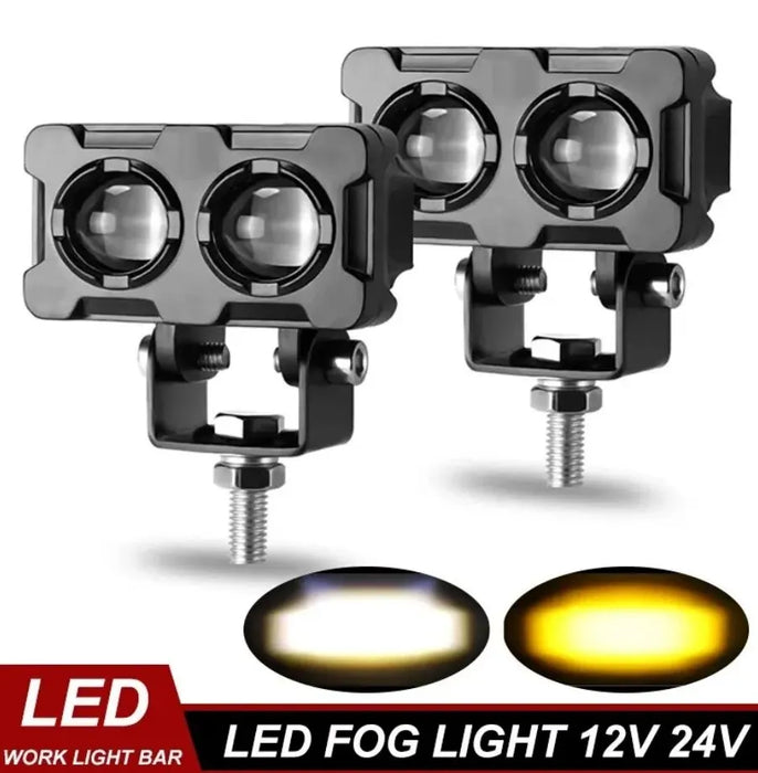 Motorcycle Dual Colour Headlights High / Low Beam 2 Lens Super Bright Scooter / Motorbike Fog Lamp