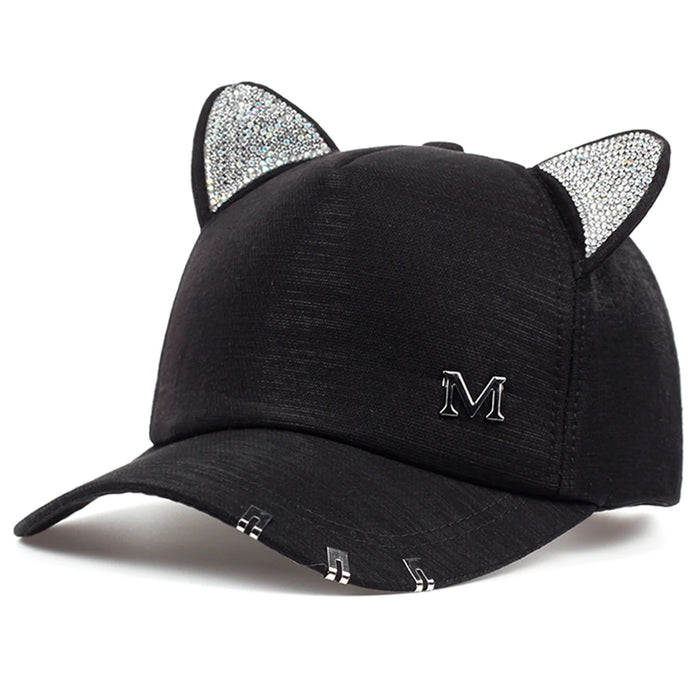 Adjustable Unisex Cat Ears Baseball Cap Spring / Autumn Sun Hat