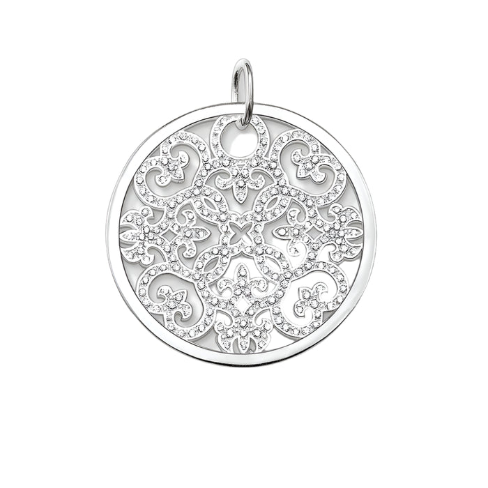 925 Sterling Silver Romantic Pave Pendant White Ornament For Women