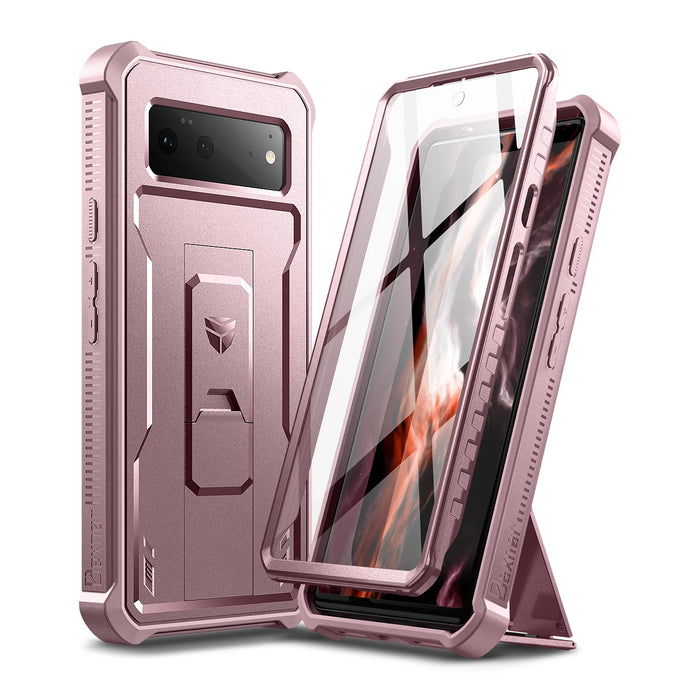 For Google Pixel 6 360 Degree Full Protect Heavy Duty Protection Armor Shockproof Case With Bracket & Built-In Screen Protector