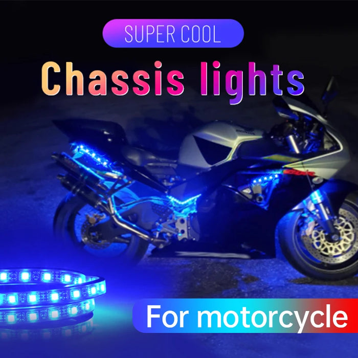 12V Led Motorcycle Atmosphere Foot Light Remote Control Waterproof