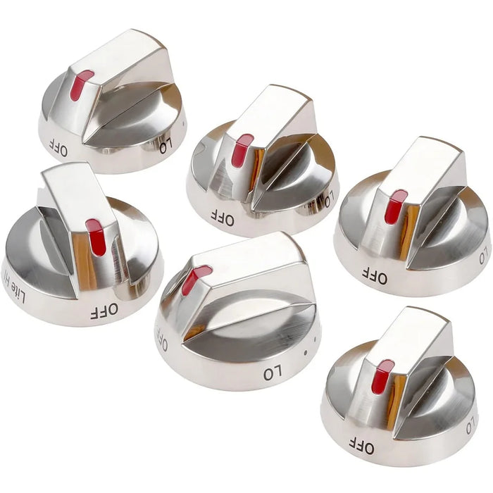 6 Pieces Dg64-00473A Burner Control Dial Knob Range Oven Knob Compatible With Samsung Nx58F5700Ws Nx58H5600Ss Nx58H5650Wsnx58J7750Ss