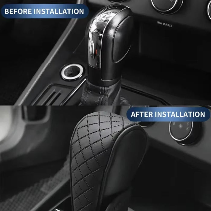 Soft Pu Leather Car Shift Handle Cover Non-Slip & Wear-Resistant Knob Decor Interior Accessory