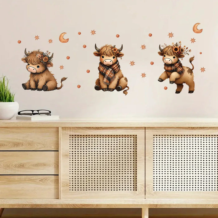 3 Piece Cute Animal Wall Stickers For Kids Room Decor