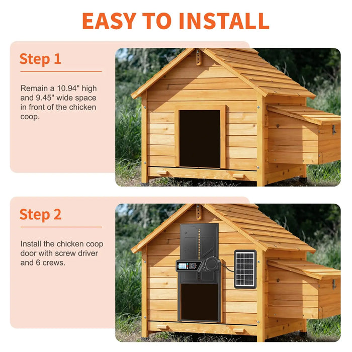 Timer Solar Chicken Coop Door Anti Pinch & Durable