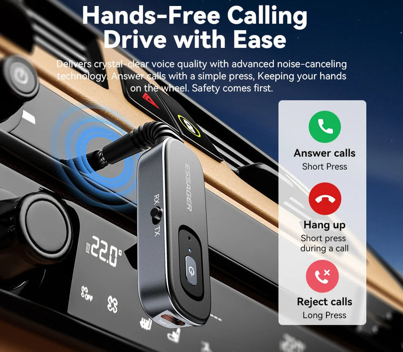 2-In-1 Bluetooth Audio Receiver Transmitter Wireless Bluetooth 5.1 3.5Mm Aux Audio Adapter Stereo For Earphones Tv Car