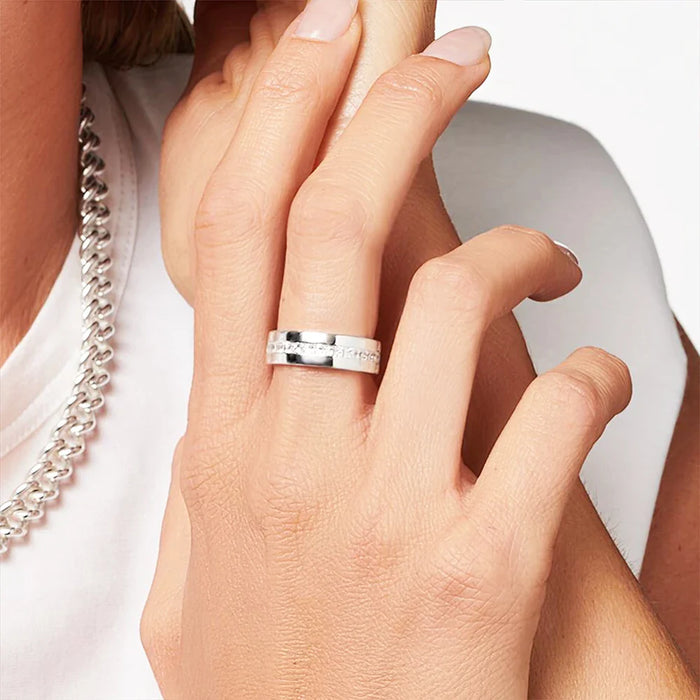 925 Sterling Silver Dazzling Zircon Band Ring Fine Jewelry For Women Elegant European Style