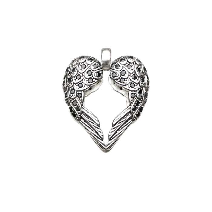 925 Sterling Silver Heart Wings Pendant Trendy Fashion Jewelry Gift For Men & Women
