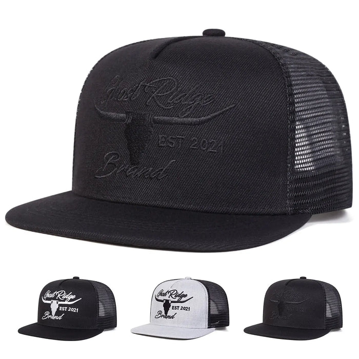 Embroidered Bullhead Hip Hop Cap Adjustable Sun Hat