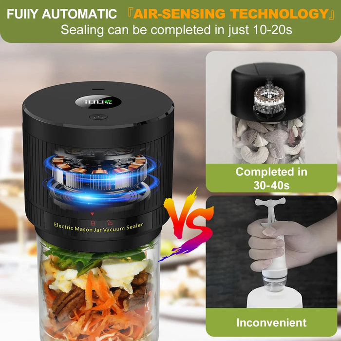 Lcd Mason Jar Vacuum Sealer Kit For Wide & Regular Mouth Jars