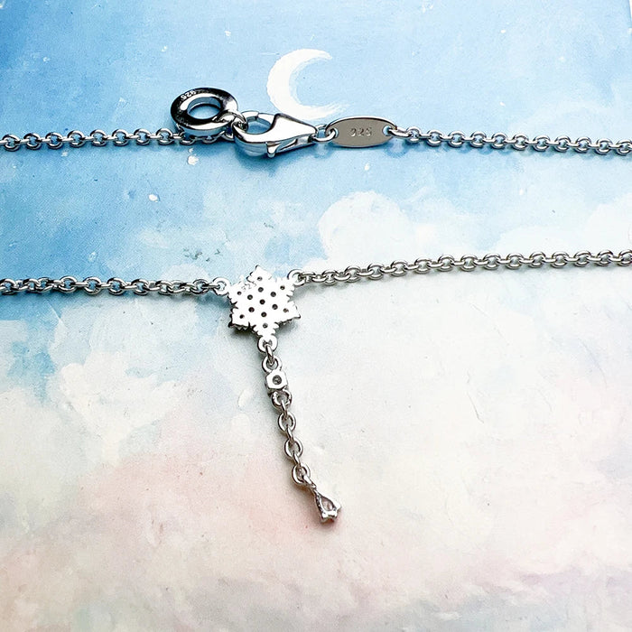 925 Sterling Silver Snowflake Necklace & Earring Set Trend