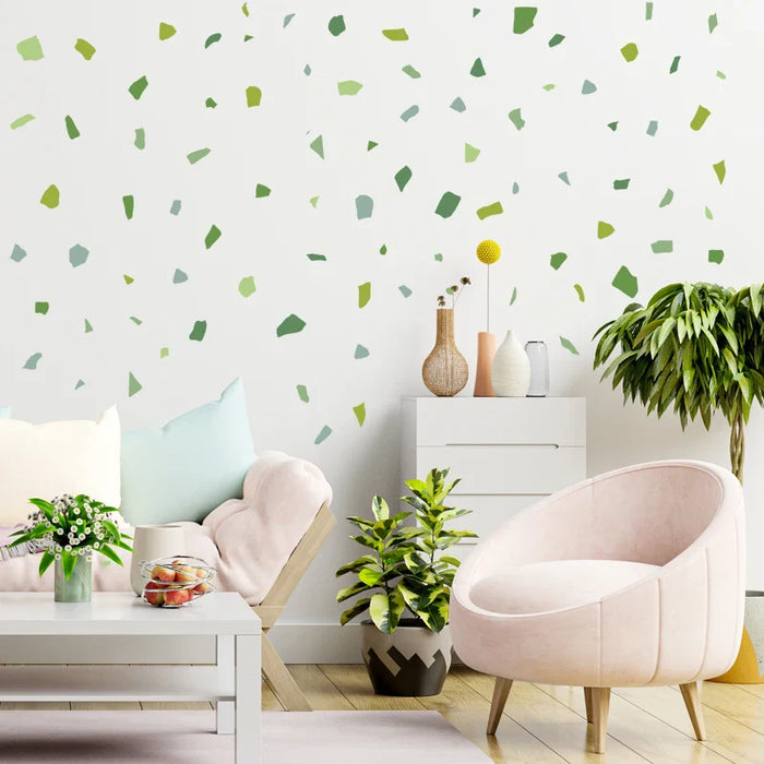 Green Terrazzo Pattern Wall Decals For Living Room Or Bedroom