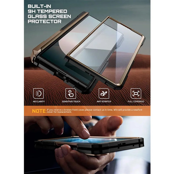 For Samsung Galaxy Z Fold 7 Ub Grip Anti-Scratch Heavy Duty Rugged Magnetic Phone Case With Screen Protector