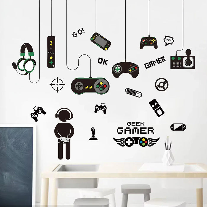 2 Piece Game Controller Wall Stickers For Boys Room Decor