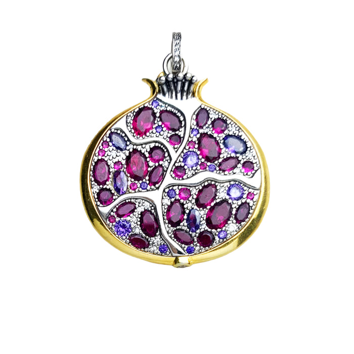 925 Sterling Silver Large Pomegranate Pendant Spring Fashion Romantic Gift For Her