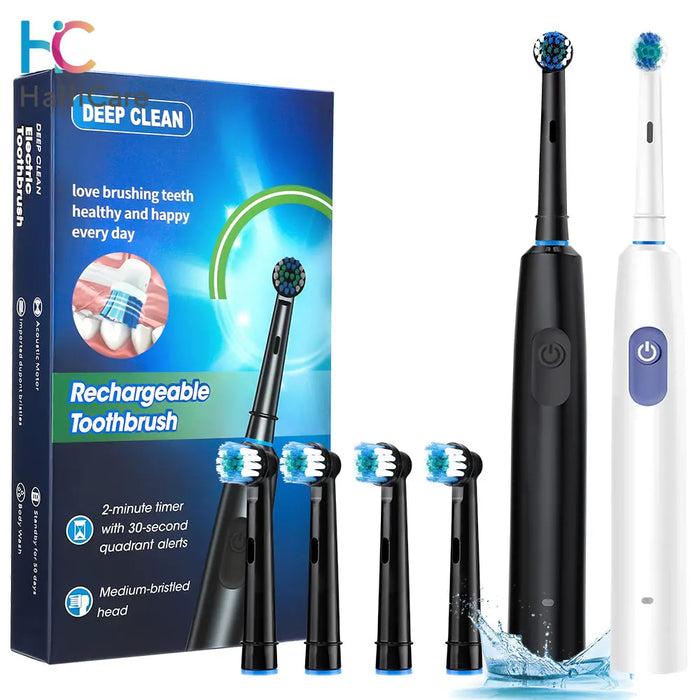 Rechargeable Electric Toothbrush With 4 Heads