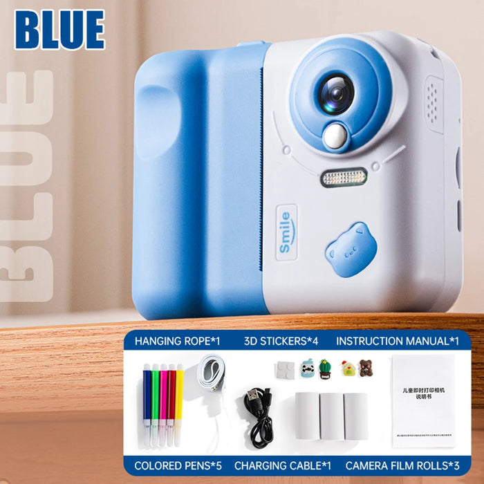 Hd 1080P Digital Camera Video Mini Camera Printer Kids Instant Camera Print 2.4 Ips Screen Children Video Camera For Kids Toys