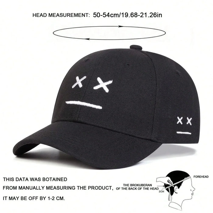 Kids Smiling Face Embroidered Baseball Cap Adjustable Sun Hat For Spring & Fall Outdoor Adventures