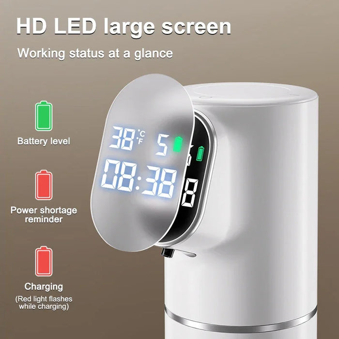 Smart Touchless Soap Dispenser 320Ml Infrared Sensor Time & Temp Display