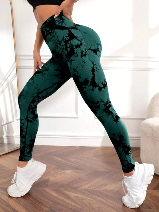 Seamless High Waist Tie Dye Yoga Pants for Women