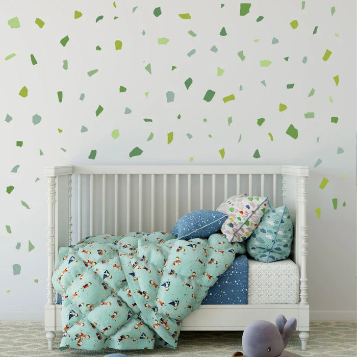 Green Terrazzo Pattern Wall Decals For Living Room Or Bedroom
