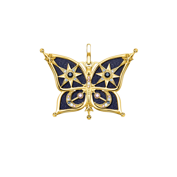 925 Sterling Silver Boho Star & Moon Butterfly Pendant Summer Gift For Her