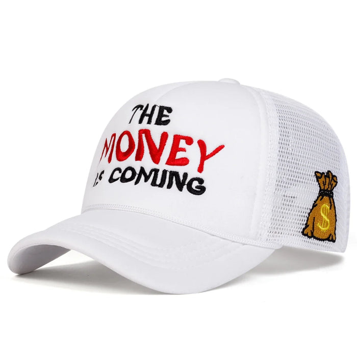Unisex Embroidered Baseball Cap The Money Letter Design Adjustable Sun Hat