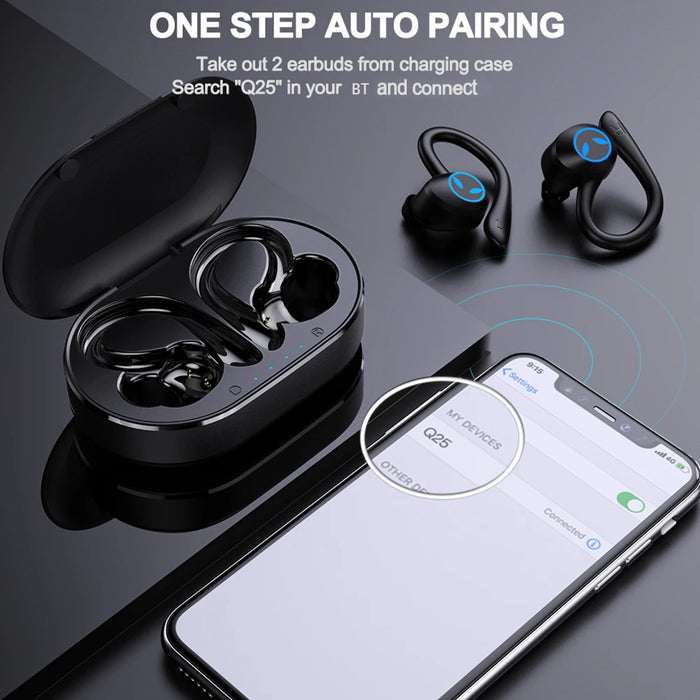 Q25 Wireless Earbuds Bluetooth 5.1 Headphones Noise Cancelling Hifi 9D Stereo Bass Earphone Headset With Microphone For Iphone