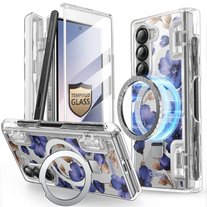 For Samsung Galaxy Z Fold 6 Cosmo Full Protective Hinge Protection Magnetic Case With Magsafe Stand & S Pen Holder