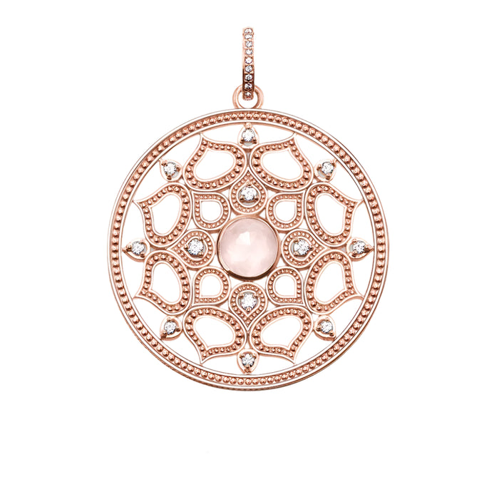 925 Sterling Silver Romantic Rose Gold Lotus Pendant Jewelry For Women