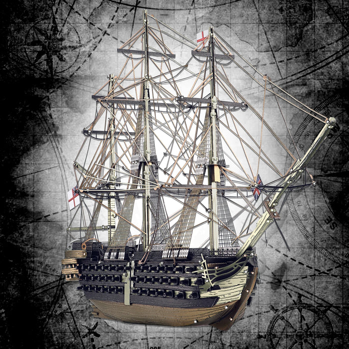 3D Metal Hms Victory Ship Model Puzzle Set For Adult Brain Teasers