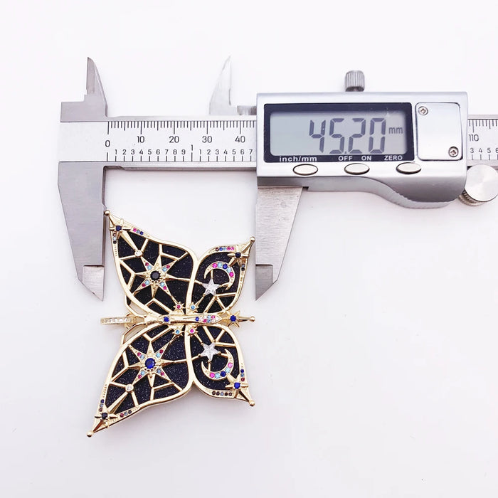 925 Sterling Silver Boho Butterfly Star & Moon Pendant Summer Jewelry Gift For Women