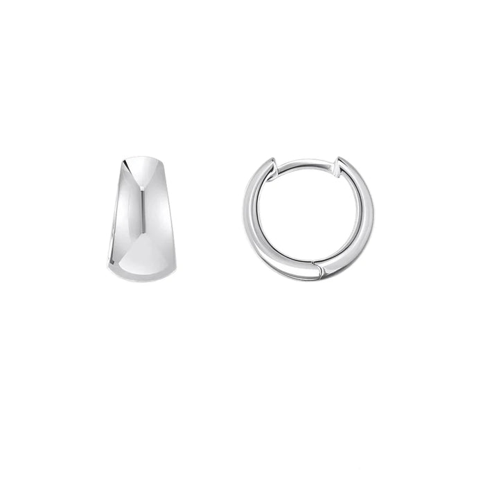 925 Sterling Silver Vintage Chunky Hoop Earrings Real Elegant European Design Unisex