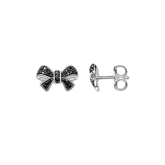 925 Sterling Silver Bow Knot Stud Earrings For Women