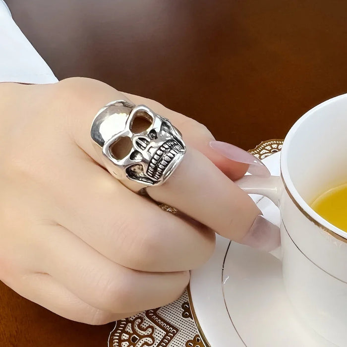 925 Sterling Silver Rebel Street Fashion Skull Ring Unisex Punk Europe