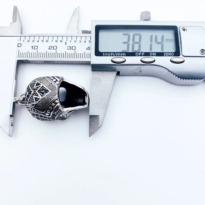 925 Sterling Silver Maori Skull Pendant Ethnic Jewelry For Men & Women