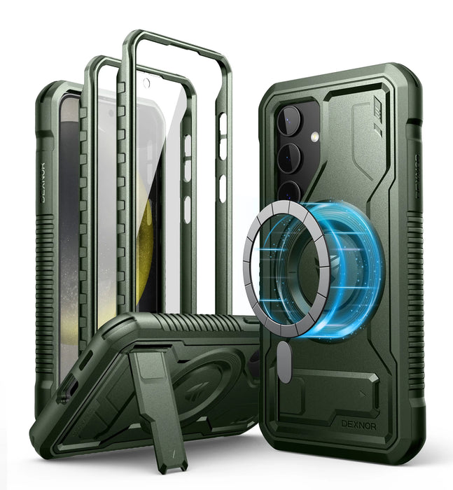 For Samsung Galaxy S24 Holder Magsafe Shockproof Rugged Bumper Case Protective With Built In Screen Protector