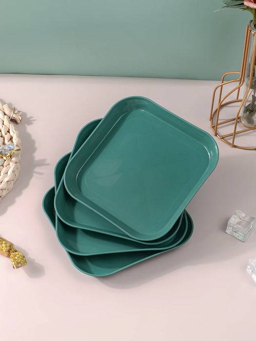 4 / 8 / 12 Piece Reusable Dark Green Snack Plates Perfect For Home Picnics And Camping
